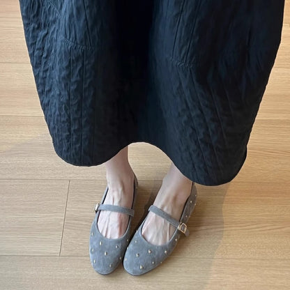 Damen Ballerinas Elegant mit Strass und verstellbarem Riemen