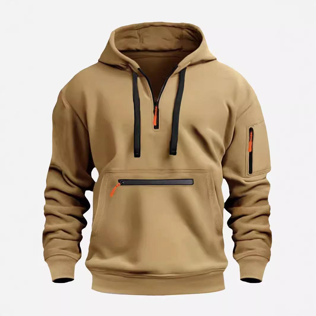 Herren Kapuzenpullover Modern mit Reißverschluss Taschen