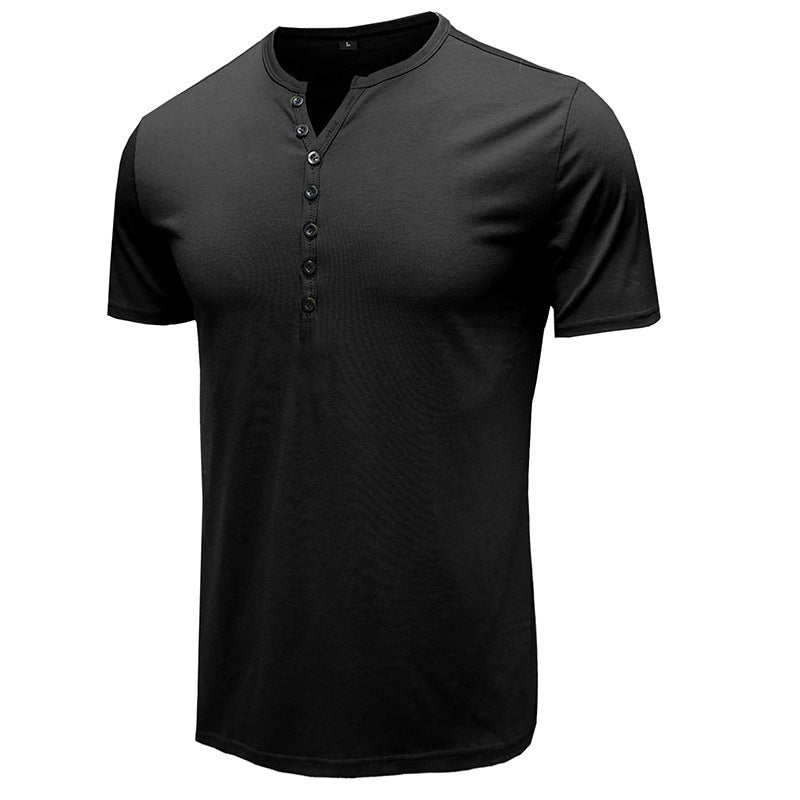 Herren Henley T-Shirt Kurzarm Modern Sportlich