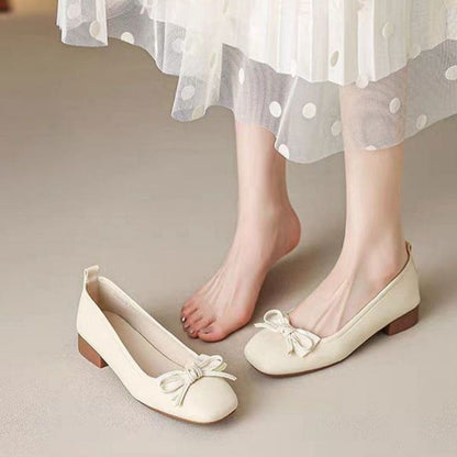 Damen Ballerinas Schleifen Detail Elegant - BerlinGlamour
