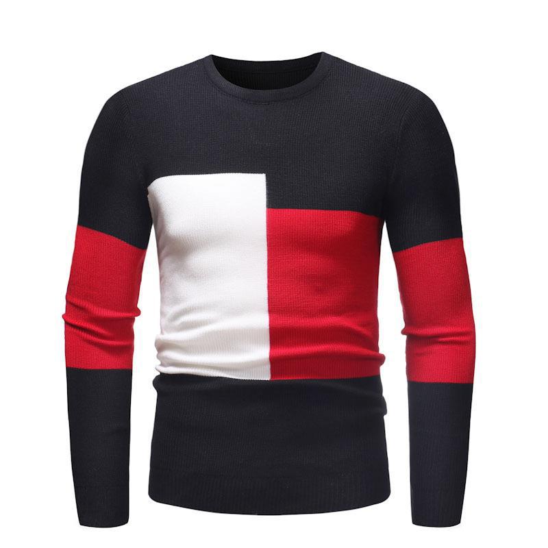 Herren Pullover Modernes Blockmuster Designer Style