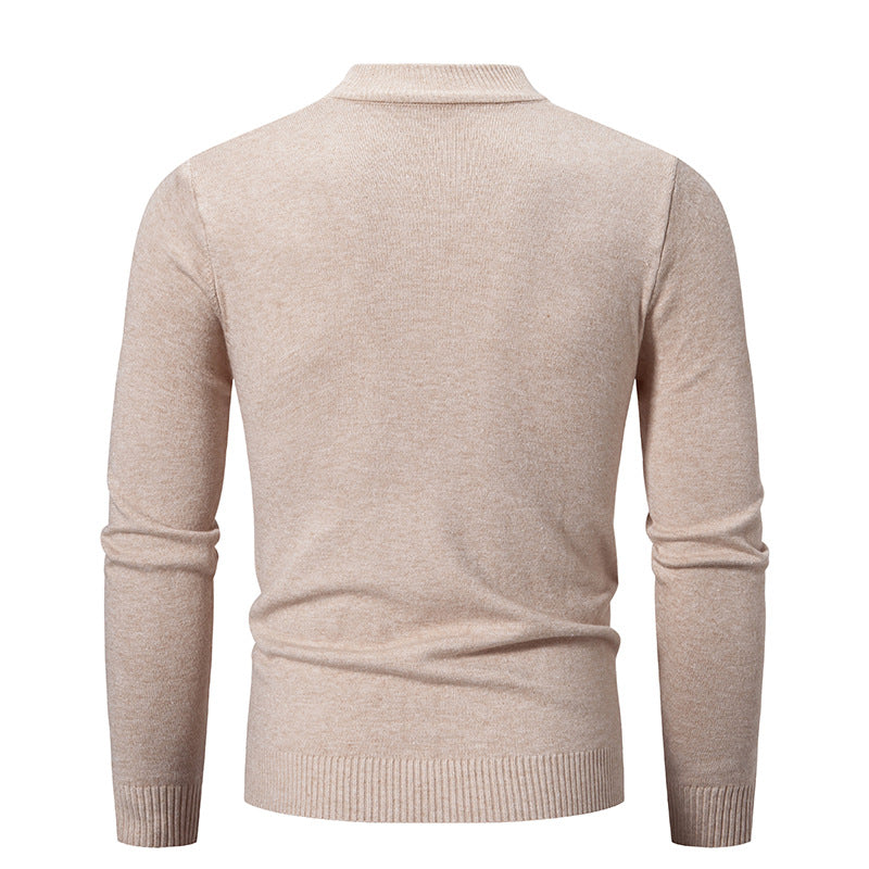 Herren Pullover Feinstrick Hochkragen Elastisch