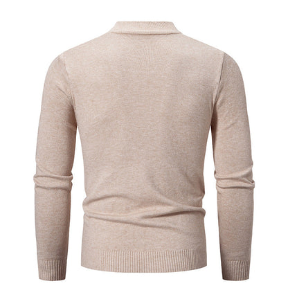 Herren Pullover Feinstrick Hochkragen Elastisch