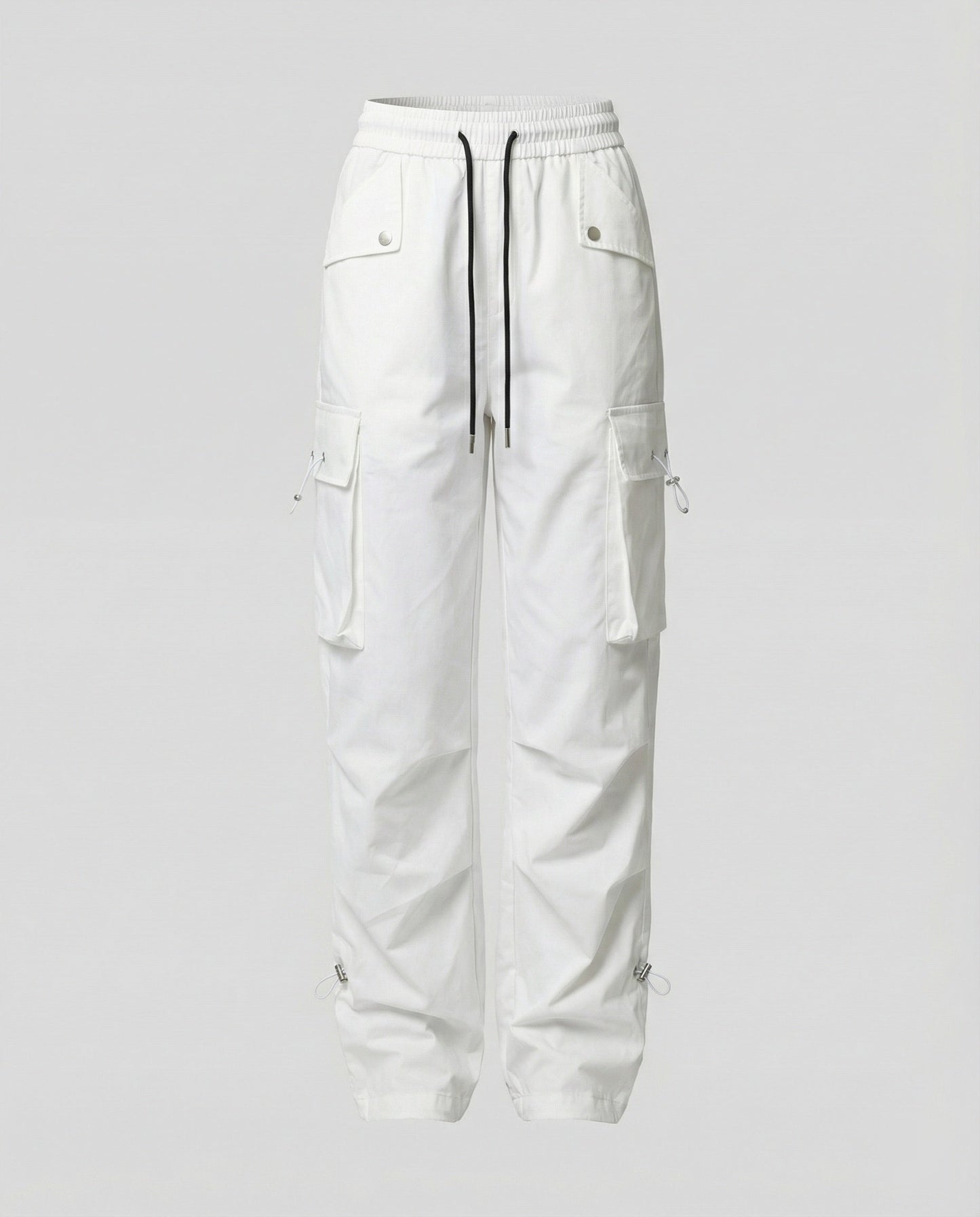 Damen Cargo-Hose Weite Bein Elastic Bund Große Taschen