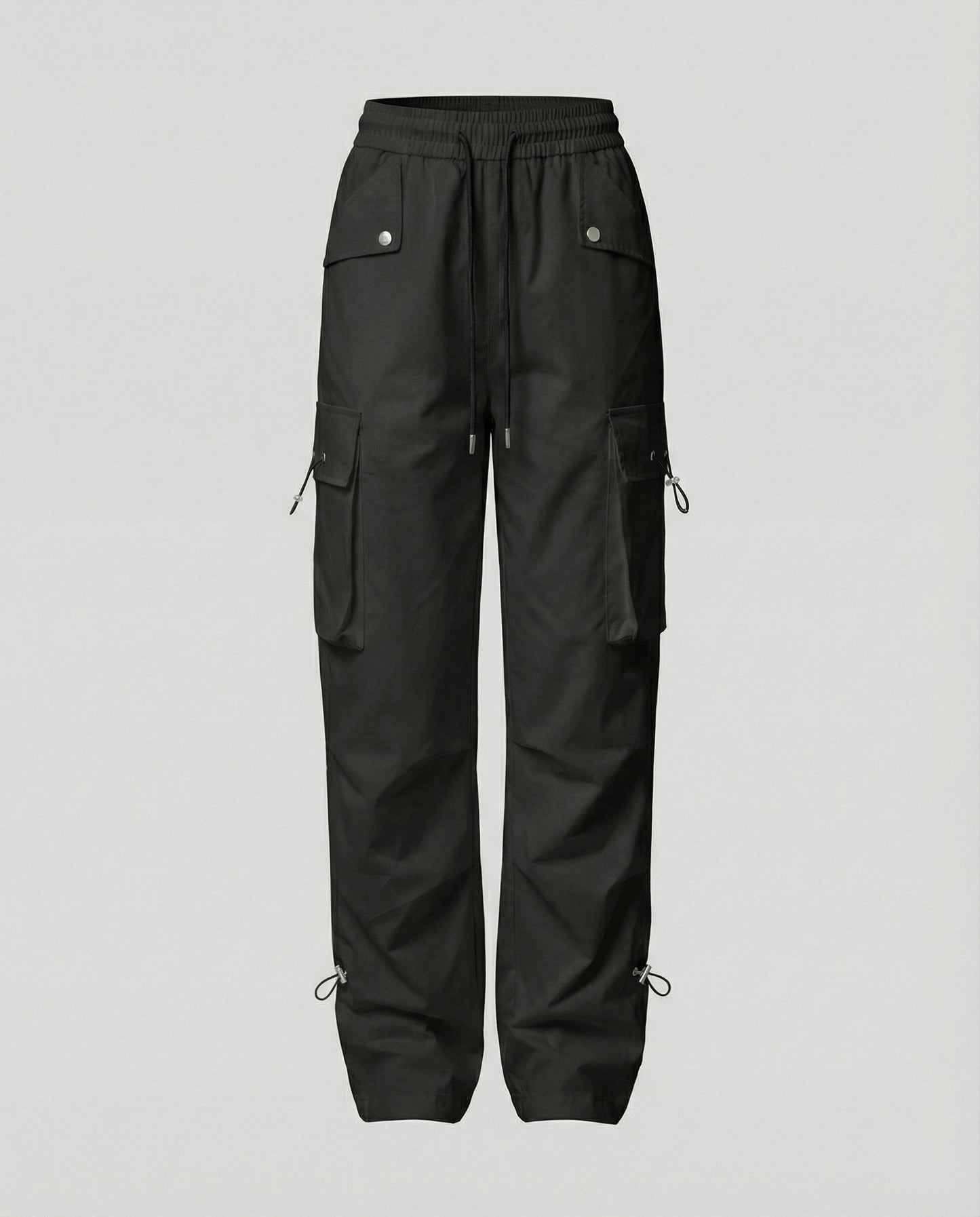 Damen Cargo-Hose Weite Bein Elastic Bund Große Taschen