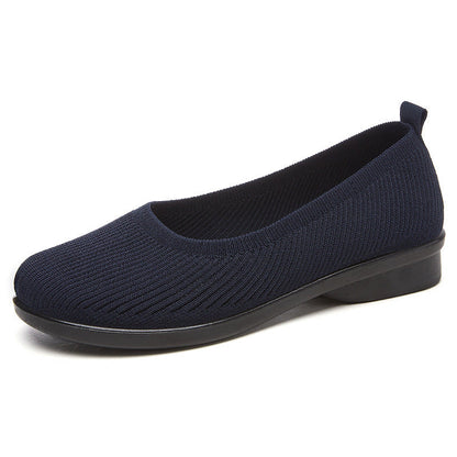 Damen Ballerinas Bequem Atmungsaktiv Strick Schuhe