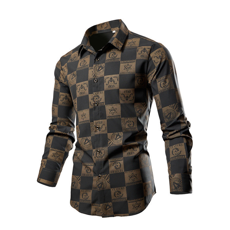 Herren Langarmhemd Wellenmuster Berlin Style Modern
