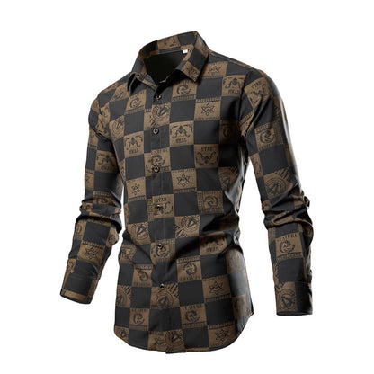Herren Langarmhemd Wellenmuster Berlin Style Modern