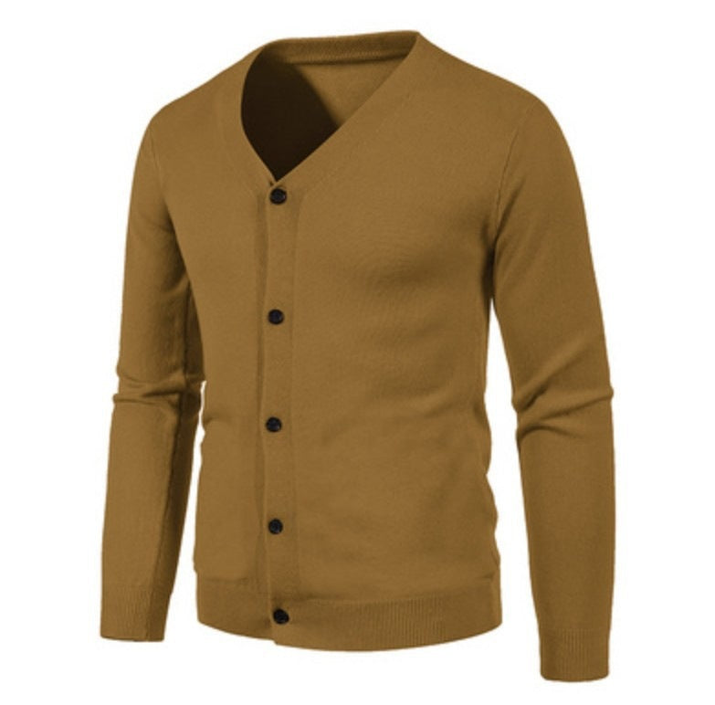 Herren Strickjacke Modern V-Ausschnitt Knopfleiste Elegante