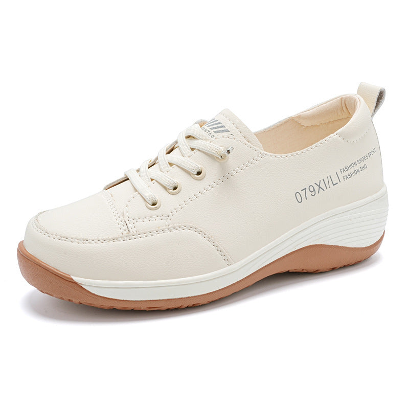 Damen Sneaker Bequem Freizeitschuhe Stoßdämpfend Weiss
