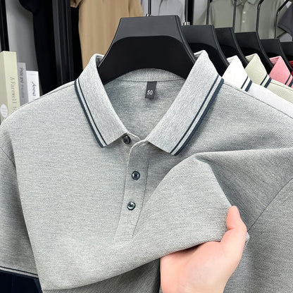 Herren Poloshirt Sportlich Modern Piqué-Stoff