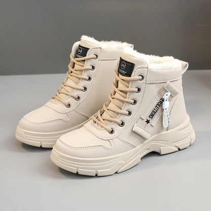 Damen Winterboots Warm Kunstfellfutter Robust