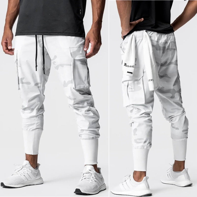 Herren Camo Joggerhosen Cargo Bequem Grün