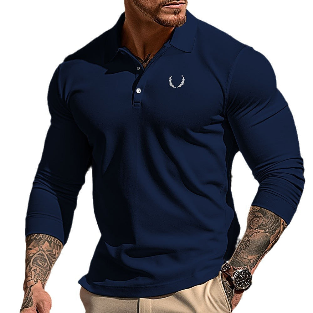Herren Poloshirt Langarm atmungsaktiv Sportlich Elegant