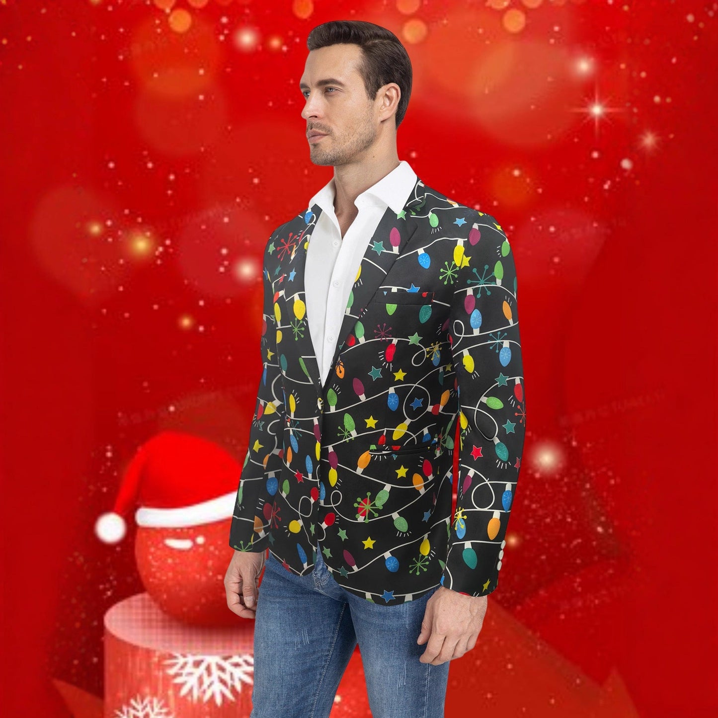 Herren Blazer Elegant Schwarzer Anzug