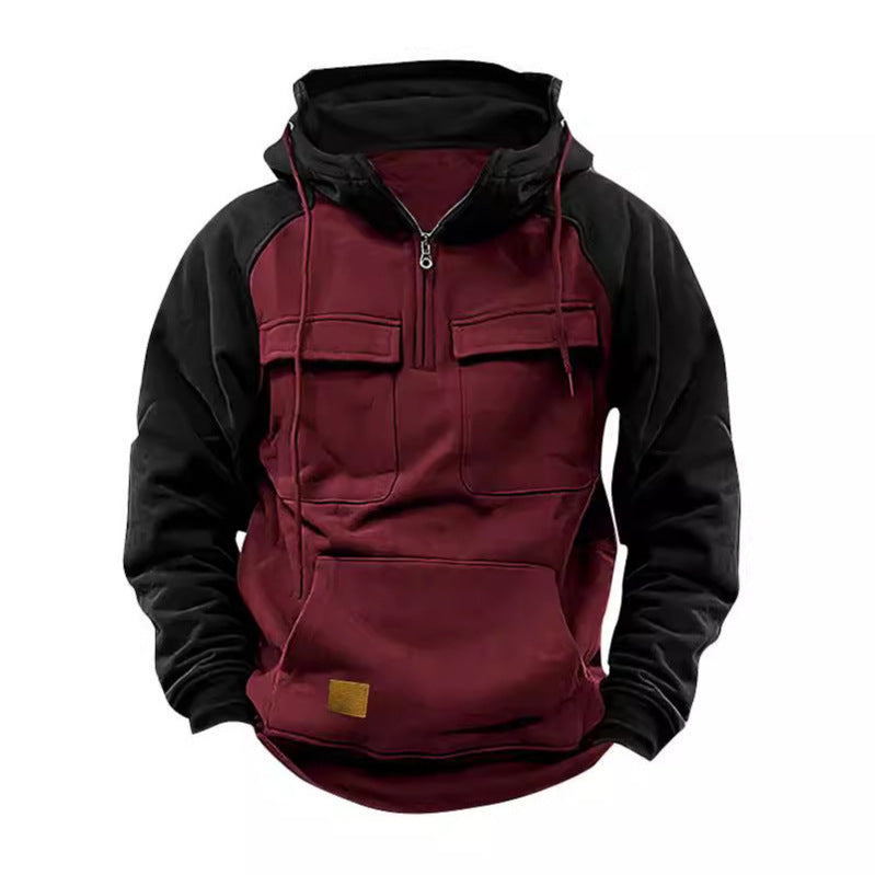 Herren Hoodie Funktionell Mit Taschen Modern Sportlich