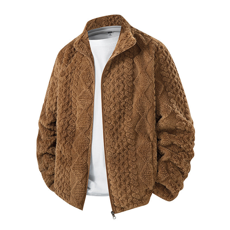 Herren Fleecejacke Warm Weich Hochkragen Winterjacke