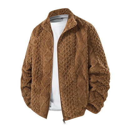 Herren Fleecejacke Warm Weich Hochkragen Winterjacke