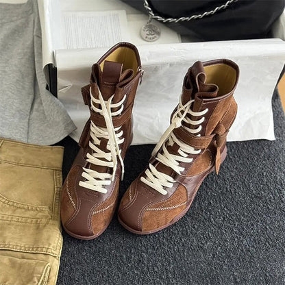 Damen Stiefel Schnürstiefel Robust Winter