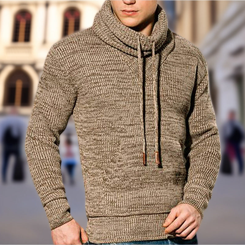 Herren Kapuzenpullover Grobstrick Modern mit Kängurutasche