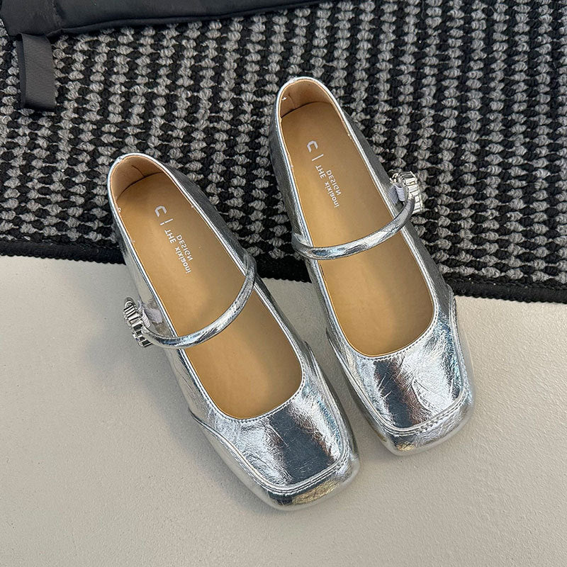 Damen Ballerinas Elegante Riemchen Schuhe Komfort