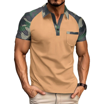 Herren Polohemd Camouflage Modern Streetwear Style