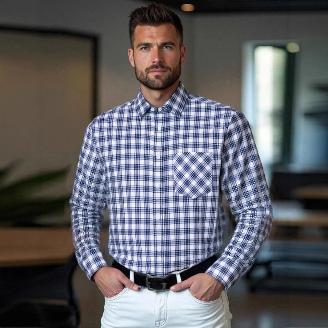 Klassisches Herren Hemd Kariert Langarm Modern - BerlinGlamour