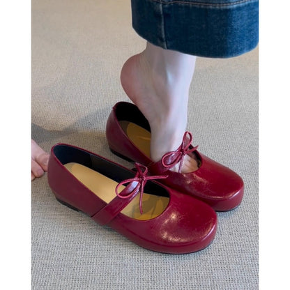 Damen Ballerinas Bequem Glänzend Mit Schleifen Detail