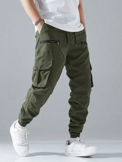 Herren Cargo-Hose Reißverschluss-Taschen Bequem Praktisch