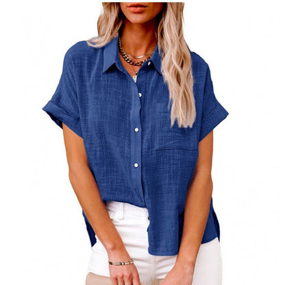 Kragen Bluse Damen Knopfleiste Elegent