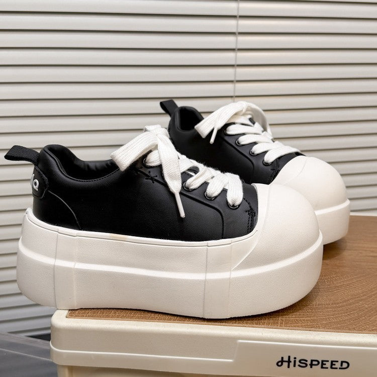 Damen Sneaker Plattformschuhe Hoch mit Gummi Sohle Mode