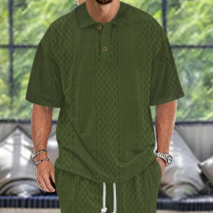 Herren Polohemd Modern Strukturiert Slim Fit - BerlinGlamour