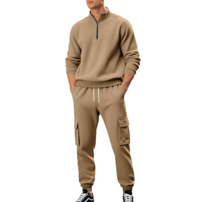 Herren Sportoutfit Freizeitjacke mit Reißverschluss und Cargo-Taschen