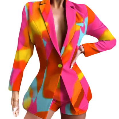 Damen Blazer Kurzmodell Auffällig Bunt Berlin Style