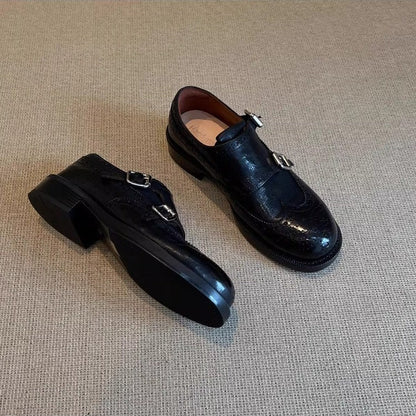 Damen Schnürschuhe Elegant Leder Schwarz