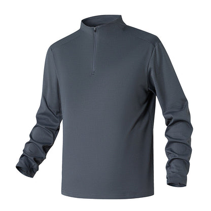 Herren Langarmshirt Funktionsshirt Stehkragen Reißverschluss