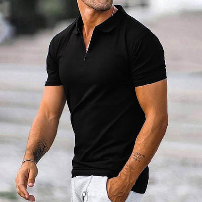 Herren Polo Shirt Sportlich Modern Reißverschluss