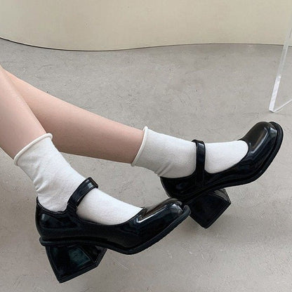 Damen Pumps Hochzeitsschuhe Blockabsatz Elegant Schwarz