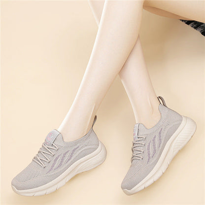 Damen Sneaker Sport Bequem Atmungsaktiv Schwarz