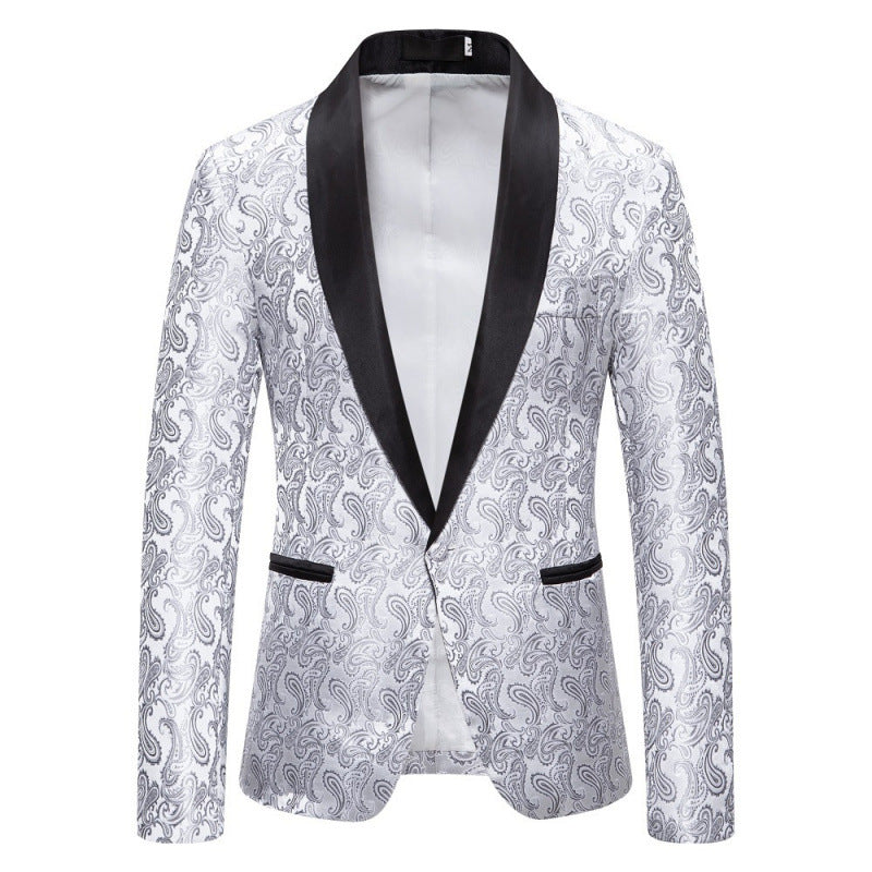 Herren Smokingjacke Elegant mit Muster Schwarz