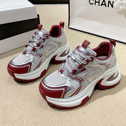 Damen Sneaker atmungsaktiv Mesh Sportschuhe Komfort