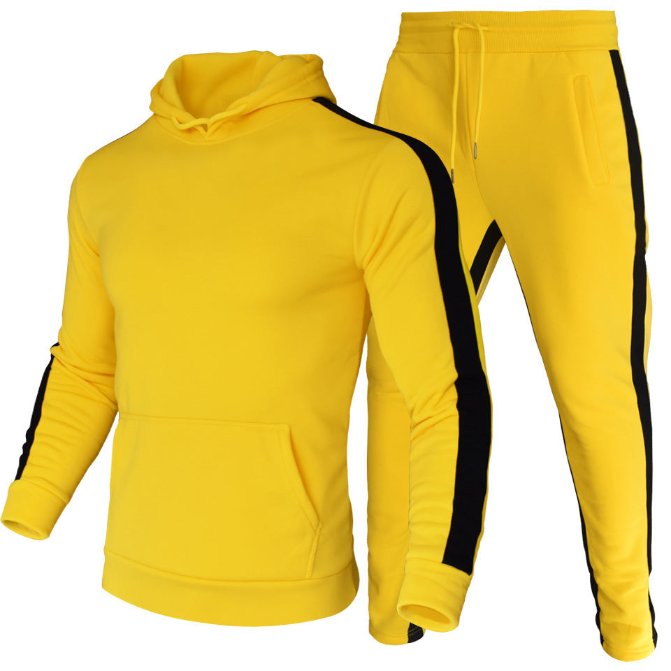 Herren Sport Set Kapuzen Sweatshirt Jogginghose Grau Komfort