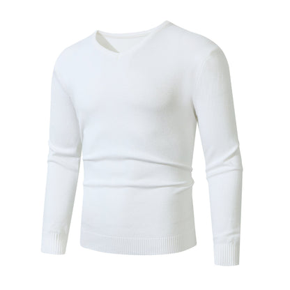 Herren Pullover V-Ausschnitt Baumwolle Hochwertig Modern