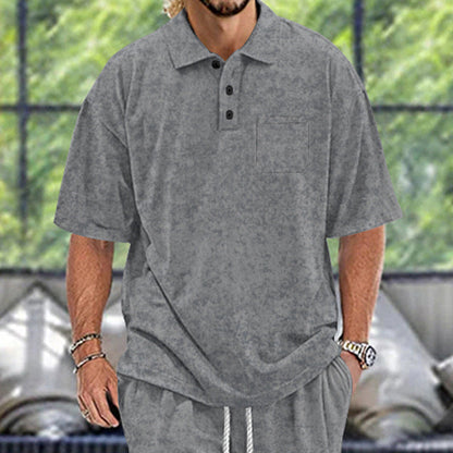 Herren Poloshirt Modern Strukturiert Knöpfe Berlin