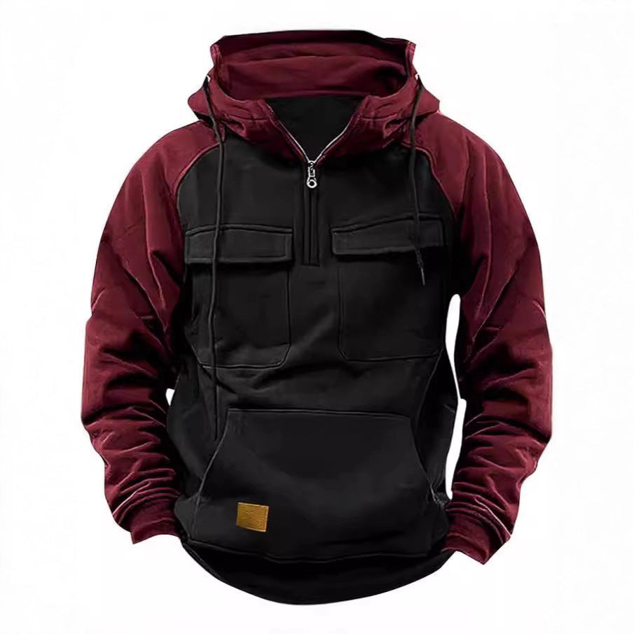 Herren Kapuzenpullover Sportlich Funktional Mit Taschen - BerlinGlamour