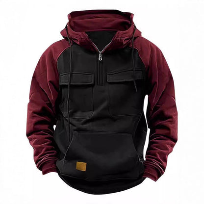 Herren Kapuzenpullover Modern mit Taschen Höher Kragen - BerlinGlamour