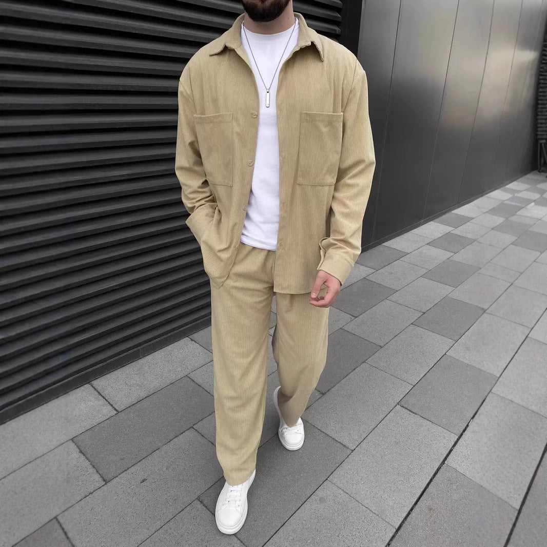 Herren Set Hemd und Hose Leger und Bequem