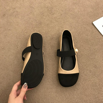 Damen Ballerina Schuhe Elegantes Design Perlen