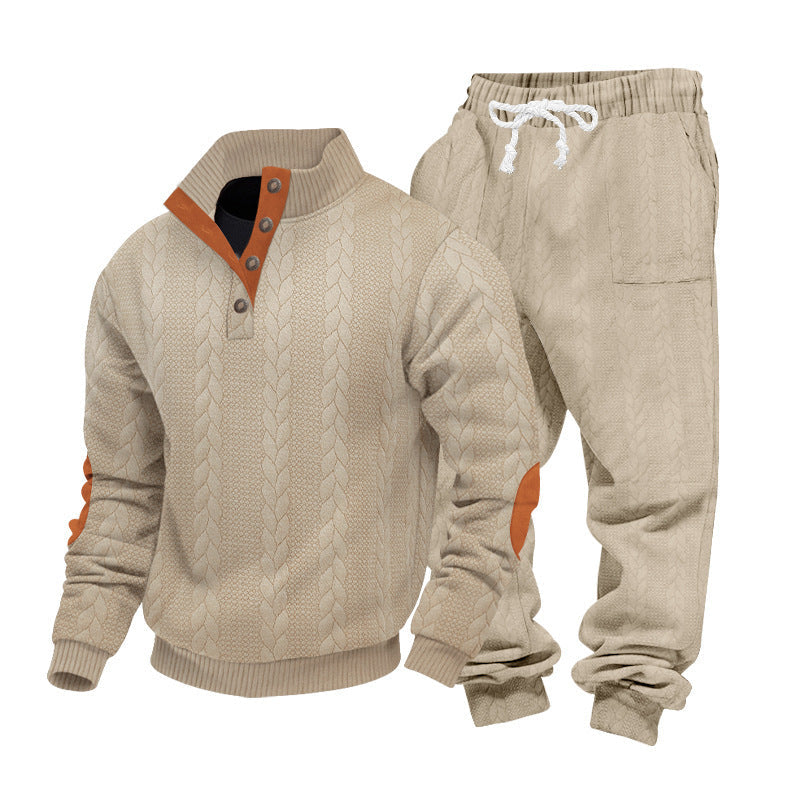 Herren Strickpullover Jogginganzug Set Bequem Warm