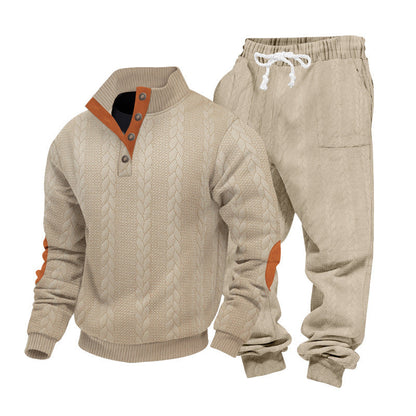 Herren Strickpullover Jogginganzug Set Bequem Warm